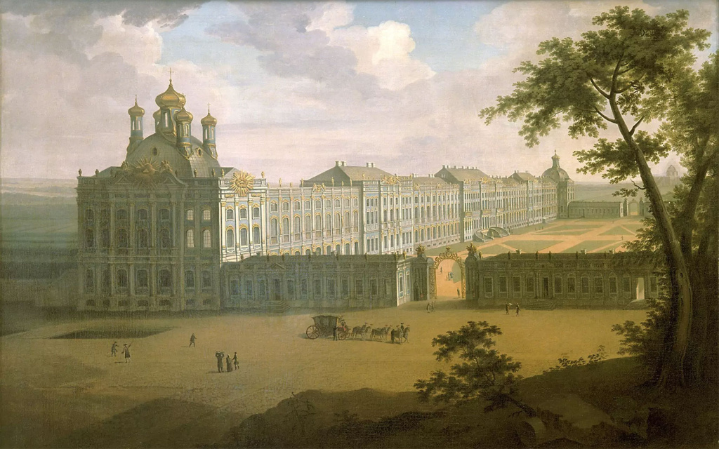 Вид Большого Екатерининского дворца, 1760–1761 год, автор картины – Баризьен Фридрих Гартман